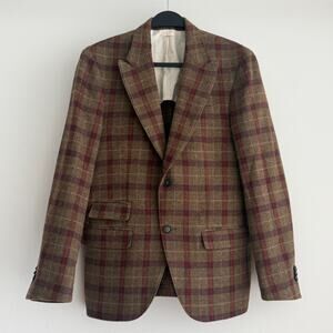 Scotch & Soda Atelier Blazer Men 40 Plaid Virgin Wool Sport Coat Heritage Rustic